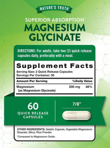Nature’s Truth Magnesium Glycinate Capsules